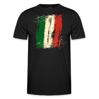 Drapeau italien vintage drapeau italien look usé - T-shirt sport Homme - noir - Devant - AI Model Male 178 dark (178cm)