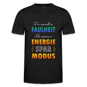 Energiesparmodus - Männer Funktions-T-Shirt - Schwarz - Vorne - AI Model Male 178 dark (178cm)