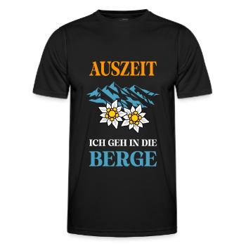 Auszeit ich geh in die Berge - Männer Funktions-T-Shirt - Schwarz - Vorne - AI Model Male 178 dark (178cm)