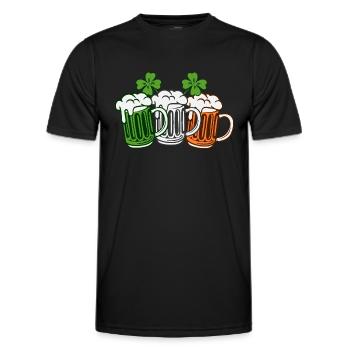 Irish Beer Ireland Flag St. Patrick's Day - Men's Functional T-Shirt - black - Front - AI Model Male 178 dark (178cm)