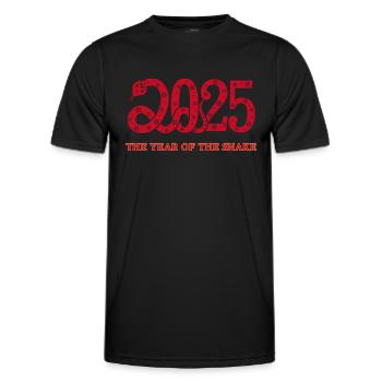 The Year Of The Snake 2025 - Chinese Year - Men's Functional T-Shirt - black - Front - AI Model Male 178 dark (178cm)