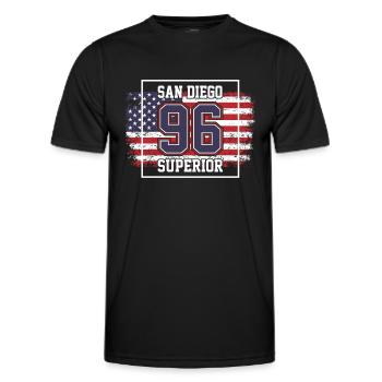 San Diego - Männer Funktions-T-Shirt - Schwarz - Vorne - AI Model Male 178 dark (178cm)
