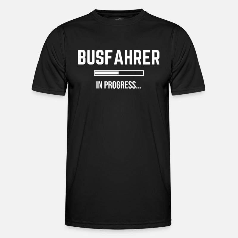 Busfahrer In Progress - Männer Funktions-T-Shirt - Schwarz