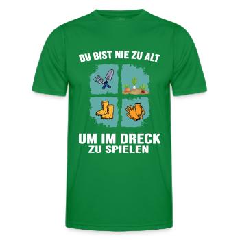 Garten Gärtner Gartenarbeit "im Dreck spielen" - Männer Funktions-T-Shirt - Kelly Green - Vorne - AI Model Male 178 dark (178cm)