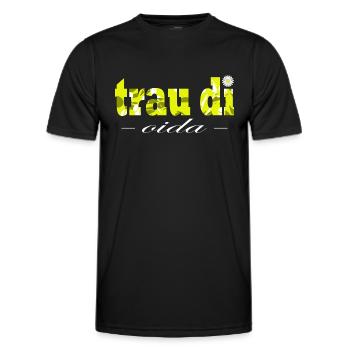 Trau di Oida Österreich Dialekt Wien - Männer Funktions-T-Shirt - Schwarz - Vorne - AI Model Male 178 dark (178cm)