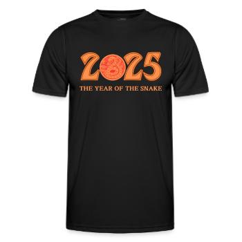 The Year Of The Snake 2025 - Chinese Year - Men's Functional T-Shirt - black - Front - AI Model Male 178 dark (178cm)