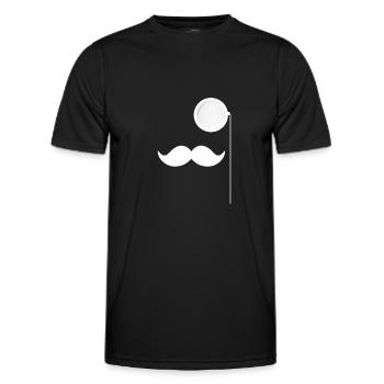 Monokel und Schnurrbart Feel Like A Sir - Männer Funktions-T-Shirt - Schwarz - Vorne - AI Model Male 178 dark (178cm)
