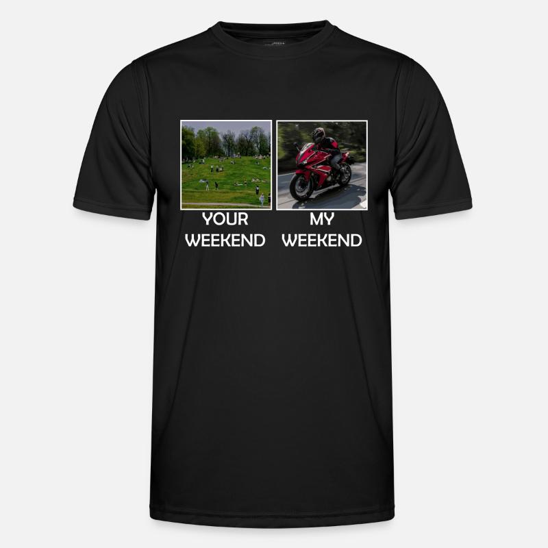 Motorcycle Memes Weekend - Men's Functional T-Shirt - black