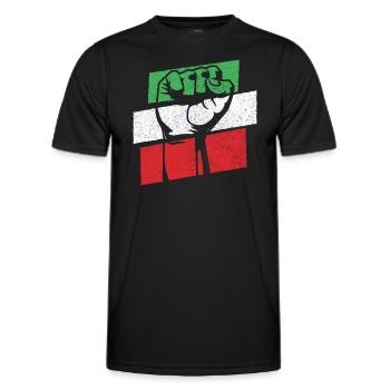 Women life freedom support Retro Iran Flag - Men's Functional T-Shirt - black - Front - AI Model Male 178 dark (178cm)
