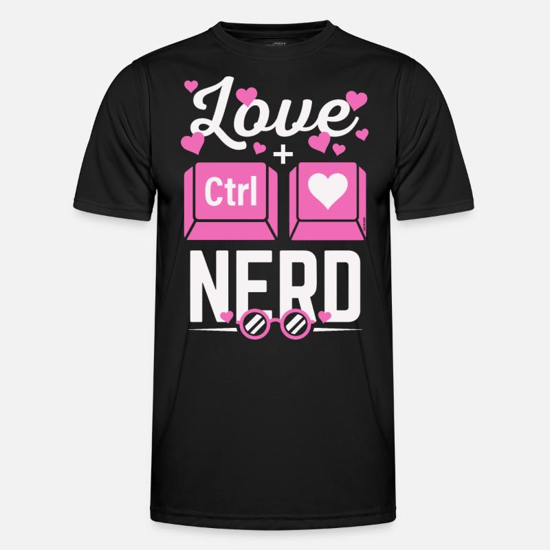 Liebe Nerd CTRL - Herz - Männer Funktions-T-Shirt - Schwarz