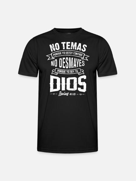 NO TEMAS Christians bibelvers citat på spansk - Funktionsshirt til herrer - sort