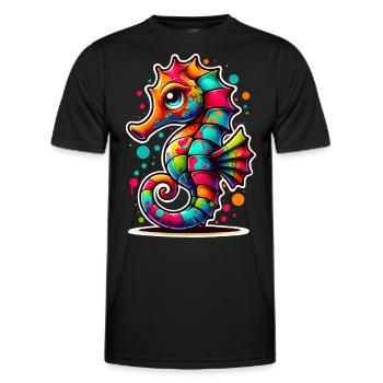 Seepferd Seepferdchen - Männer Funktions-T-Shirt - Schwarz - Vorne - AI Model Male 178 dark (178cm)
