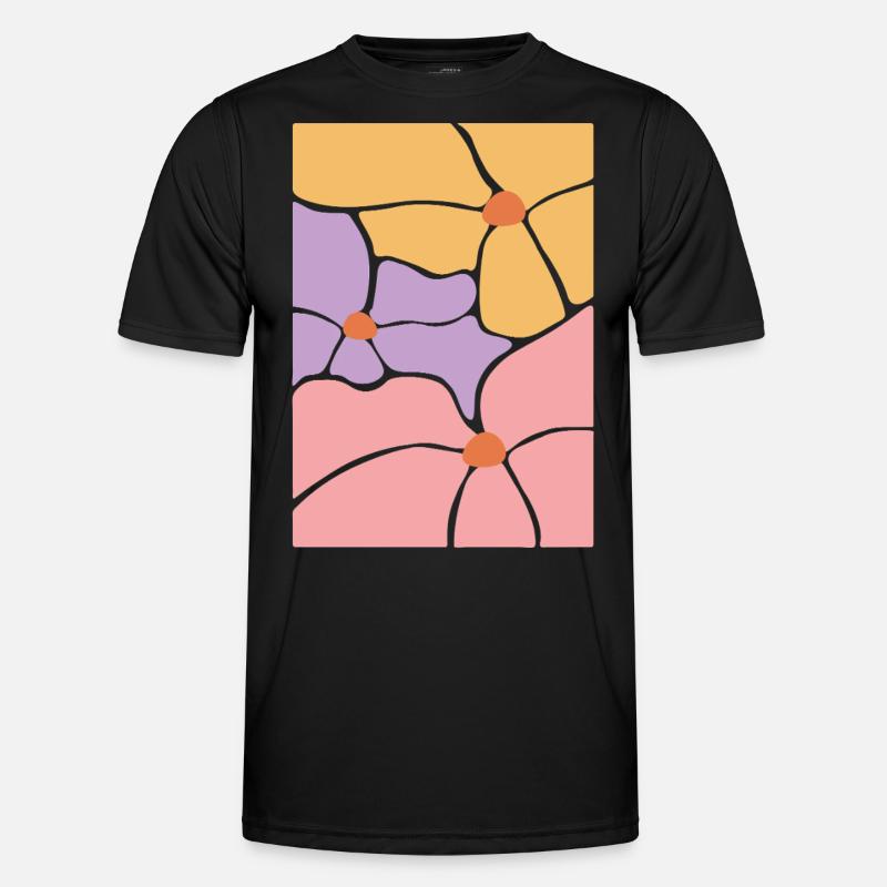 Boho Flora Blumen Männer Funktions-T-Shirt