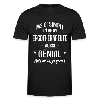 Ergothérapeute - T-shirt sport Homme - noir - Devant - AI Model Male 178 dark (178cm)
