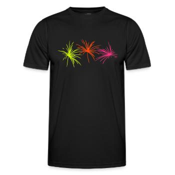Feux d'artifice Nouvel An - T-shirt sport Homme - noir - Devant - AI Model Male 178 dark (178cm)