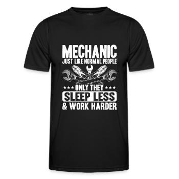 Mécanicien Mécanicien Mécanicien Mécanicien Mécanicien - T-shirt sport Homme - noir - Devant - AI Model Male 178 dark (178cm)