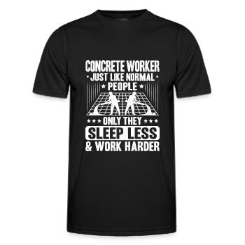 Concrete builder Reinforced concrete builder Concrete Worker - Men's Functional T-Shirt - black - Front - AI Model Male 178 dark (178cm)