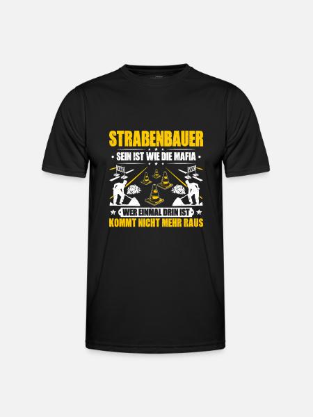 Straßenbauer Asphaltbauer Straßenbau - Männer Funktions-T-Shirt - Schwarz