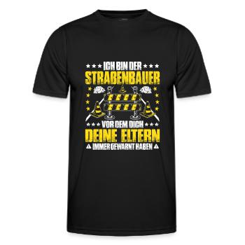 Straßenbauer Asphaltbauer Straßenbau - Männer Funktions-T-Shirt - Schwarz - Vorne - AI Model Male 178 dark (178cm)