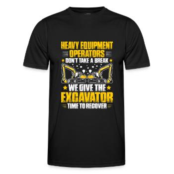 Excavator Operator Excavator Operator Heavy Equipment Operator - Men's Functional T-Shirt - black - Front - AI Model Male 178 dark (178cm)