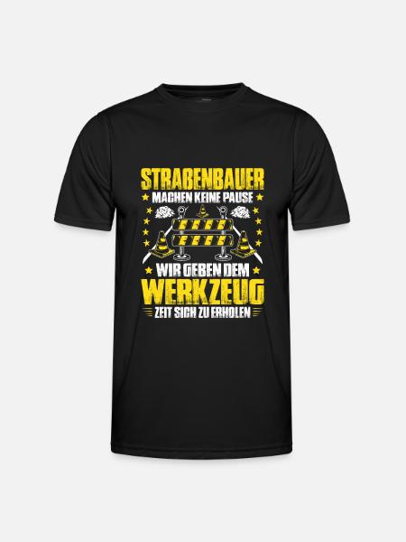 Straßenbauer Asphaltbauer Straßenbau - Männer Funktions-T-Shirt - Schwarz