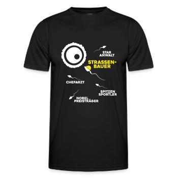 Straßenbauer Asphaltbauer Straßenbau - Männer Funktions-T-Shirt - Schwarz - Vorne - AI Model Male 178 dark (178cm)