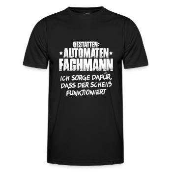 Automatenfachmann Automatenfachfrau Automaten - Männer Funktions-T-Shirt - Schwarz - Vorne - AI Model Male 178 dark (178cm)
