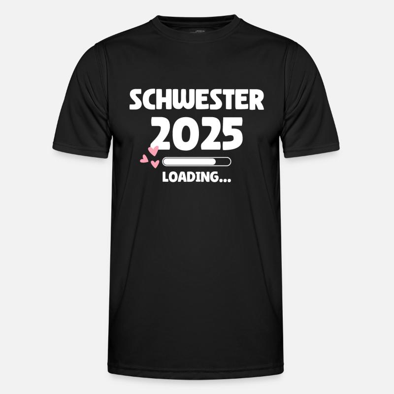 Schwester 2025 Loading - Männer Funktions-T-Shirt - Schwarz