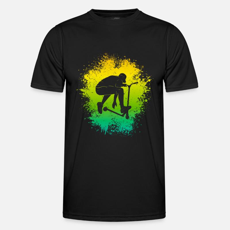 Stunt Scooter Roller E-Scooter E-Roller - Männer Funktions-T-Shirt - Schwarz
