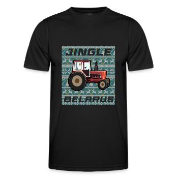 Tracteur Pull Noël - T-shirt sport Homme - noir - Devant - AI Model Male 178 dark (178cm)