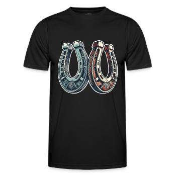 Horseshoe - Men's Functional T-Shirt - black - Front - AI Model Male 178 dark (178cm)