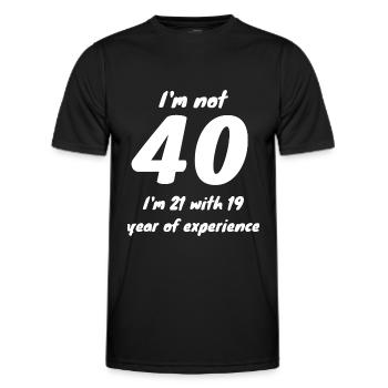 40th birthday - Men's Functional T-Shirt - black - Front - AI Model Male 178 dark (178cm)