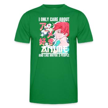 Anime Boy Je ne me soucie que de l’anime et comme peut-être 3 - T-shirt sport Homme - vert - Devant - AI Model Male 178 dark (178cm)