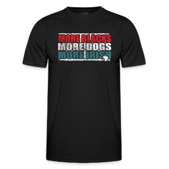 Plus de Noirs Plus de chiens Plus d’Irlandais - T-shirt sport Homme - noir - Devant - AI Model Male 178 dark (178cm)