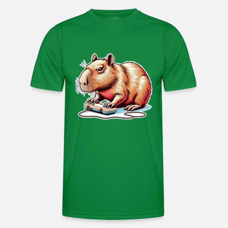 Capybara Gaming Nerd Männer Funktions-T-Shirt