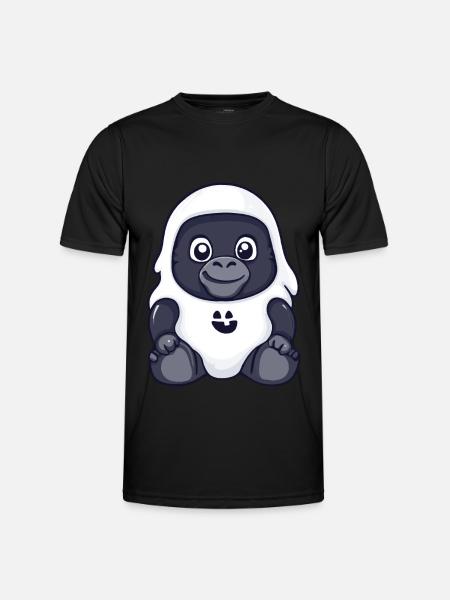 Gorilla Halloween Comic Ghost - Men's Functional T-Shirt - black