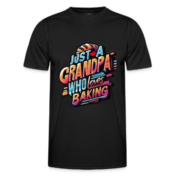 Grandpa is a baker, our grandpa likes to bake - Men's Functional T-Shirt - black - Front - AI Model Male 178 dark (178cm)