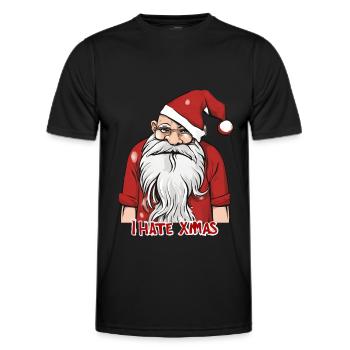 Ich hasse Weihnachten Lustiger Anti-Weihnachtsmann - Männer Funktions-T-Shirt - Schwarz - Vorne - AI Model Male 178 dark (178cm)