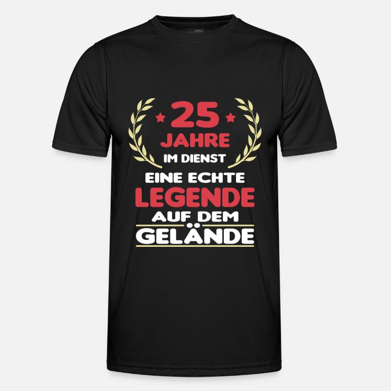 25 Jähriges Dienstjubiläum Arbeitsjubiläum - Männer Funktions-T-Shirt - Schwarz
