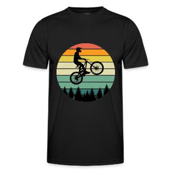 Mountainbike Downhill Fahrrad Mountainbiker biker - Männer Funktions-T-Shirt - Schwarz - Vorne - AI Model Male 178 dark (178cm)