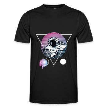 Vaporwave Astronaut Retro Neon Vintage Retro style - Männer Funktions-T-Shirt - Schwarz - Vorne - AI Model Male 178 dark (178cm)
