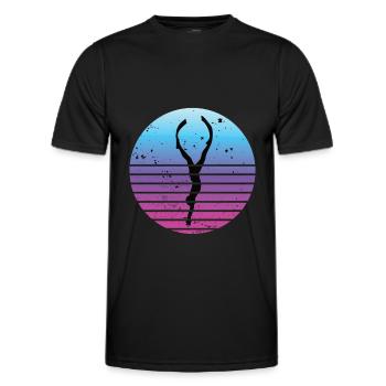 Rétro rétro de freediving apnéiste pour plongeurs apnée - T-shirt sport Homme - noir - Devant - AI Model Male 178 dark (178cm)