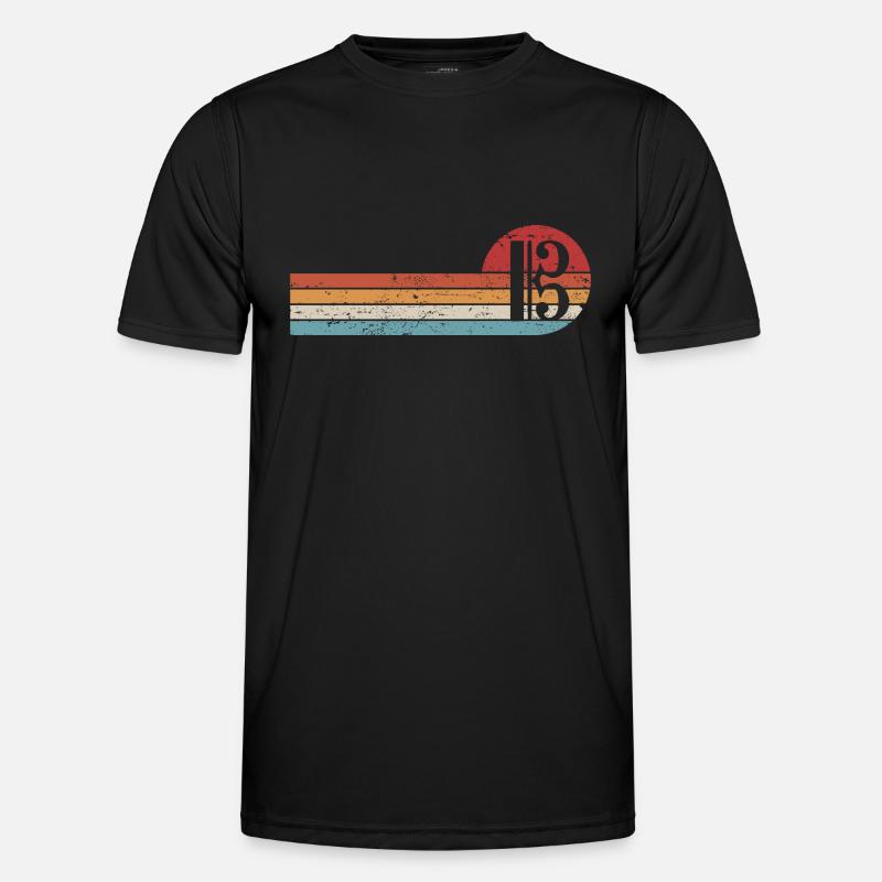 Alto Clef Retro Viola Player Violist - Men's Functional T-Shirt - black