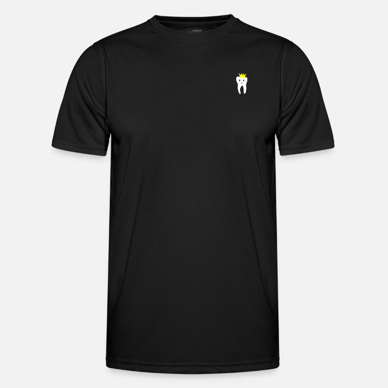 Zahn mit Krone - Männer Funktions-T-Shirt - Schwarz