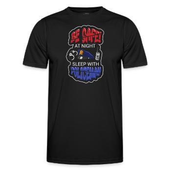 Policeman Present Police Law Enforcement Officer - Men's Functional T-Shirt - black - Front - AI Model Male 178 dark (178cm)