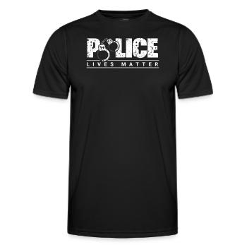 Policeman Present Police Law Enforcement Officer - Men's Functional T-Shirt - black - Front - AI Model Male 178 dark (178cm)
