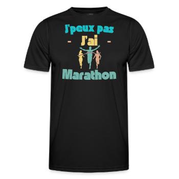 Ich kann keinen Marathon - Männer Funktions-T-Shirt - Schwarz - Vorne - AI Model Male 178 dark (178cm)