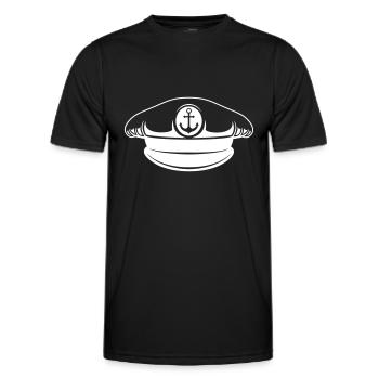 chapeau marin matelot capitaine - T-shirt sport Homme - noir - Devant - AI Model Male 178 dark (178cm)