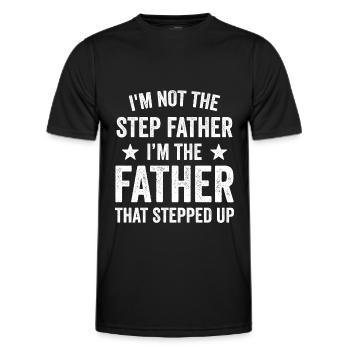 Je ne suis pas le beau-père, je suis le père qui - T-shirt sport Homme - noir - Devant - AI Model Male 178 dark (178cm)