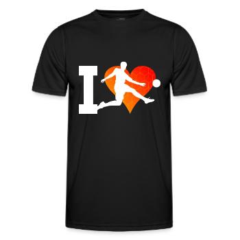 Fussballspielen Fussballer Fussballspieler - Männer Funktions-T-Shirt - Schwarz - Vorne - AI Model Male 178 dark (178cm)